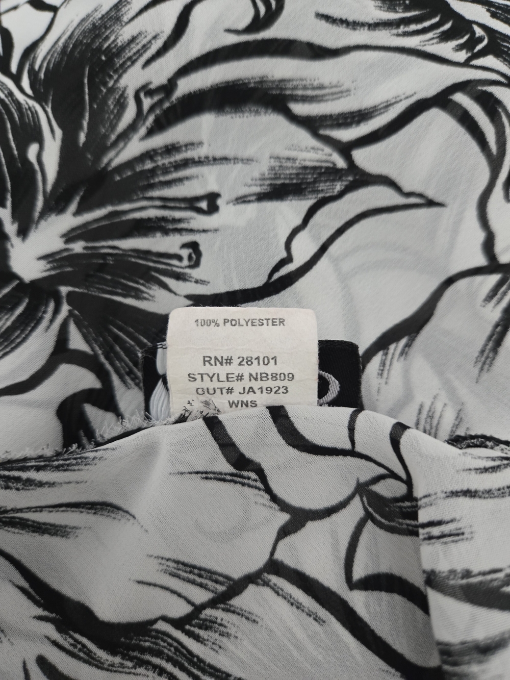 Vintage 90s/Y2K Rave Sheer Floral Cowl Neck Asymmetrical Hanky Hem Top XL - Picture 6 of 6